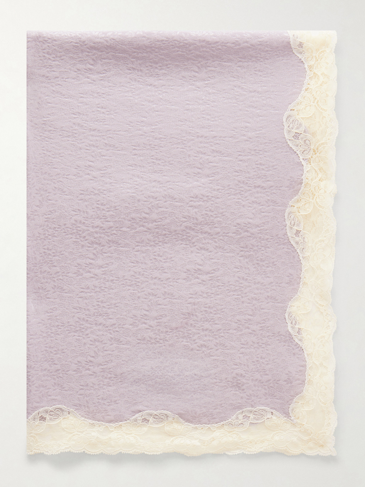 Chloé Lace-trimmed Silk Scarf In Purple