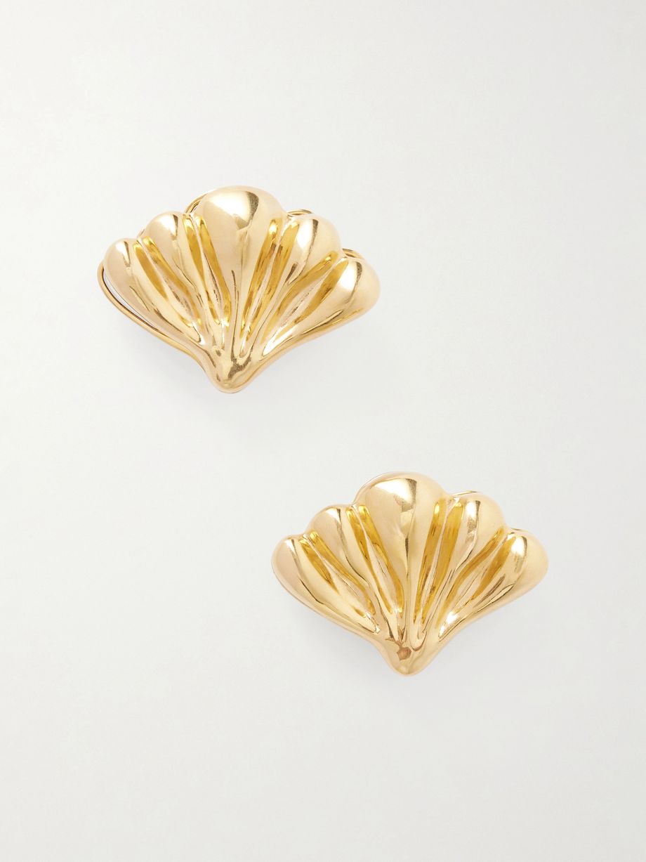 Gold-pleated earrings