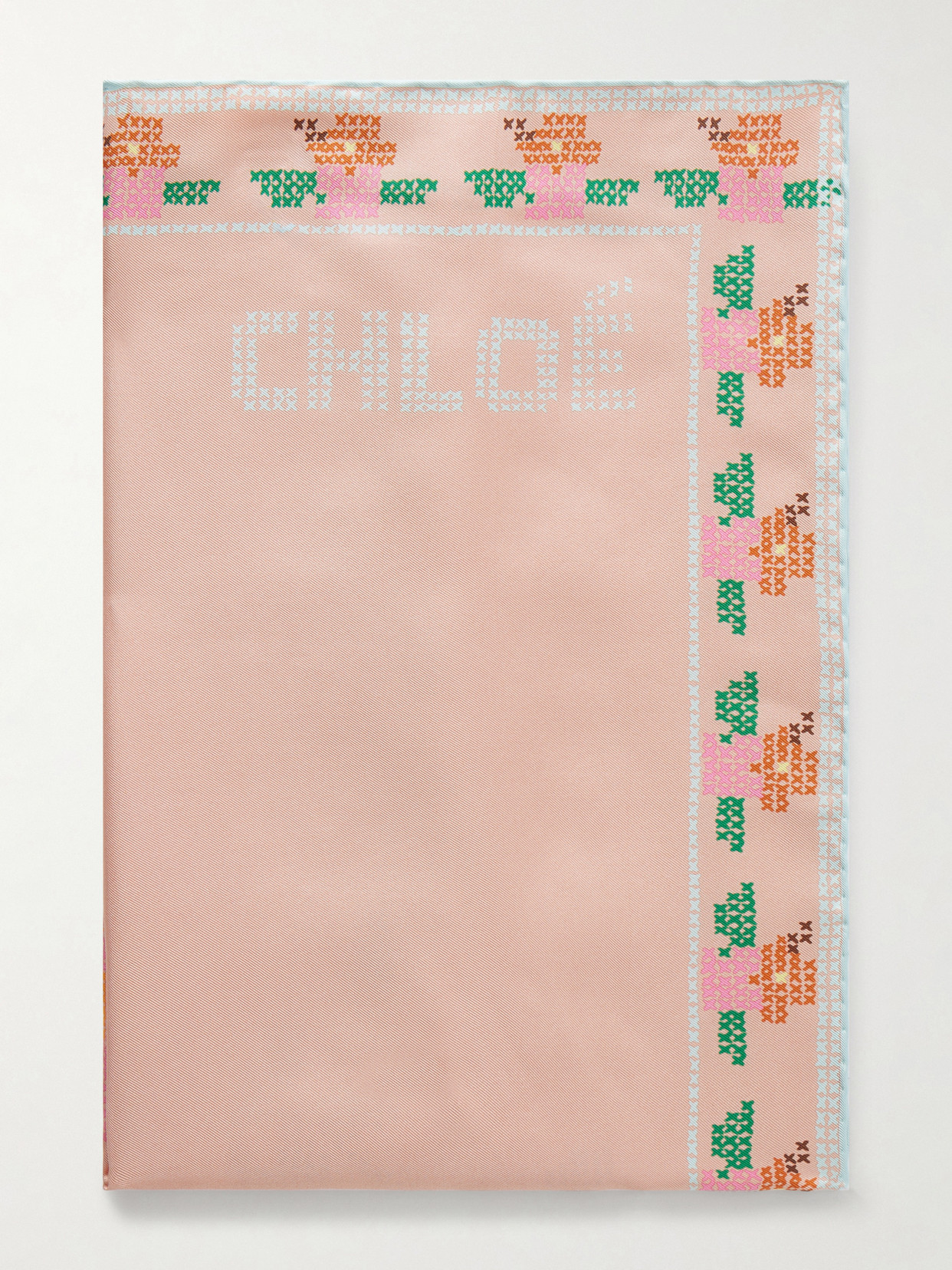 Chloé Printed Silk Scarf In Pink