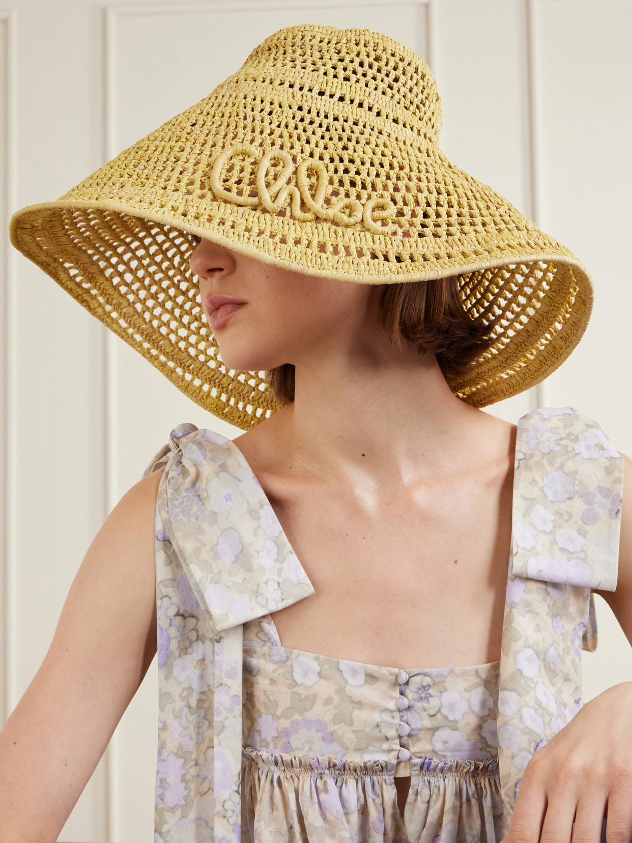 Chloé Raffia Hat In Brown