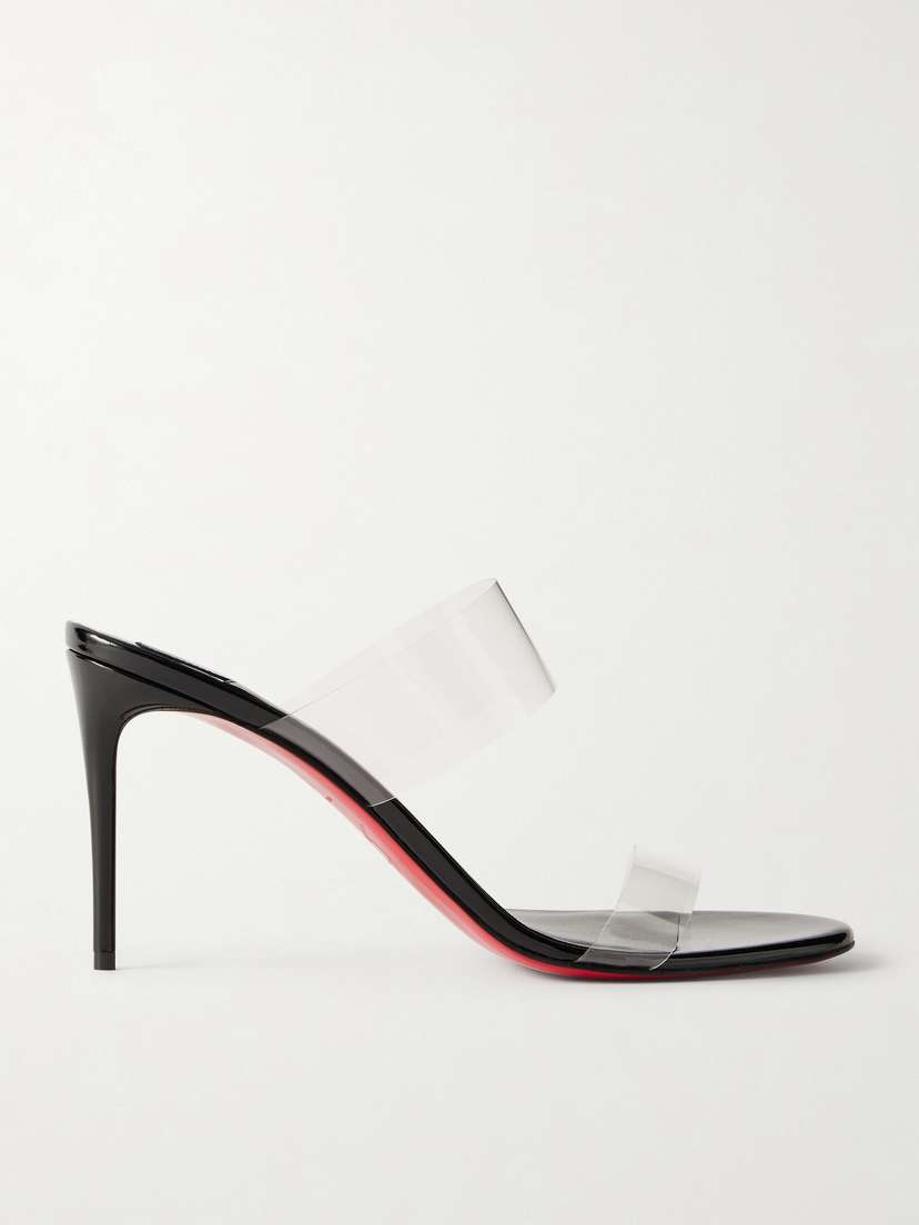 Christian Louboutin Just Nothing 85 Pvc And Patent-leather Mules