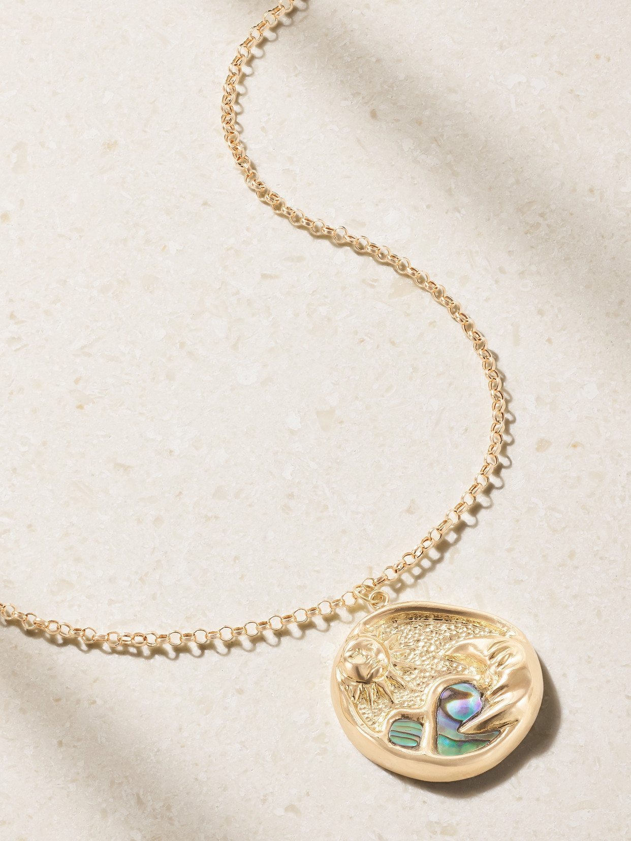 L'atelier Nawbar Eternal Sunrise 18-karat Gold And Abalone Necklace