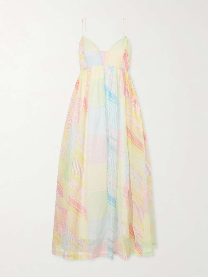 Eka Yuru Printed Handwoven Cotton-kota Midi Dress