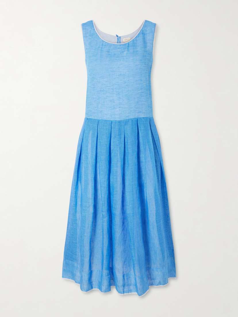 Eka Basil Linen Midi Dress