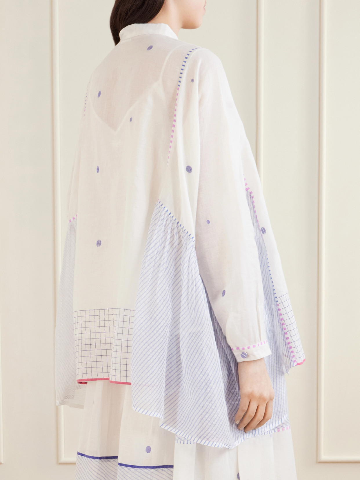 Cosmos Handwoven Cotton-Jamdani Blouse