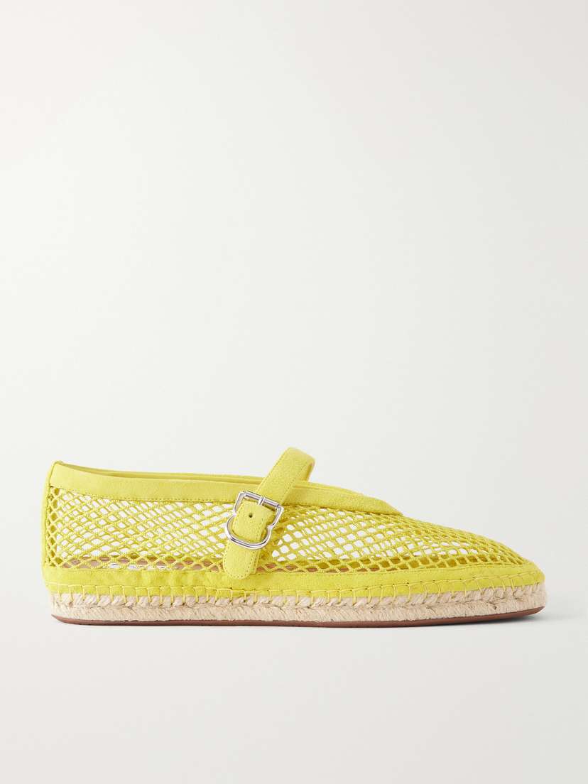 Alaïa Suede-trimmed Mesh Espadrilles