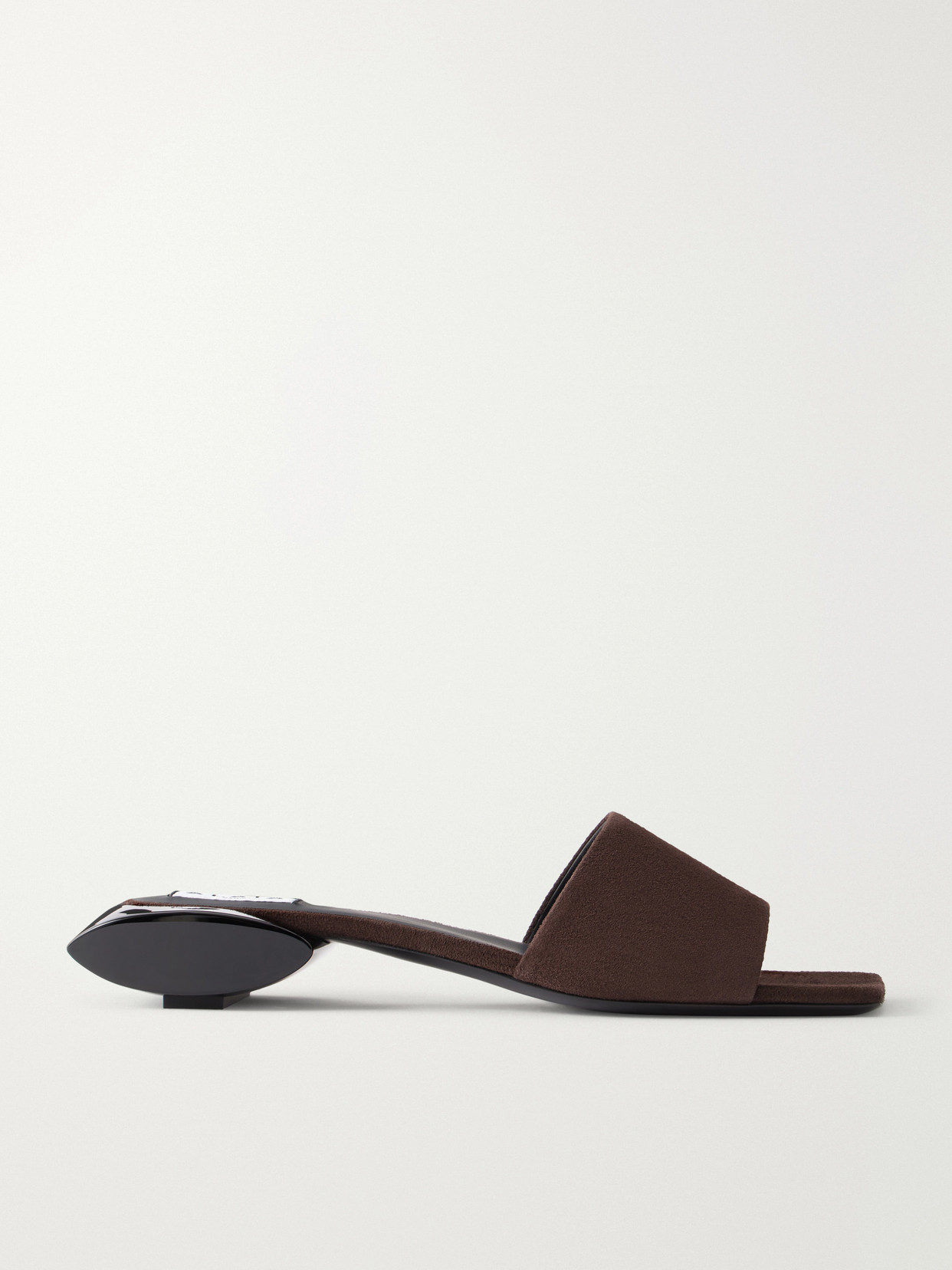 Alaïa Ellipse 30 Suede Slides In Brown
