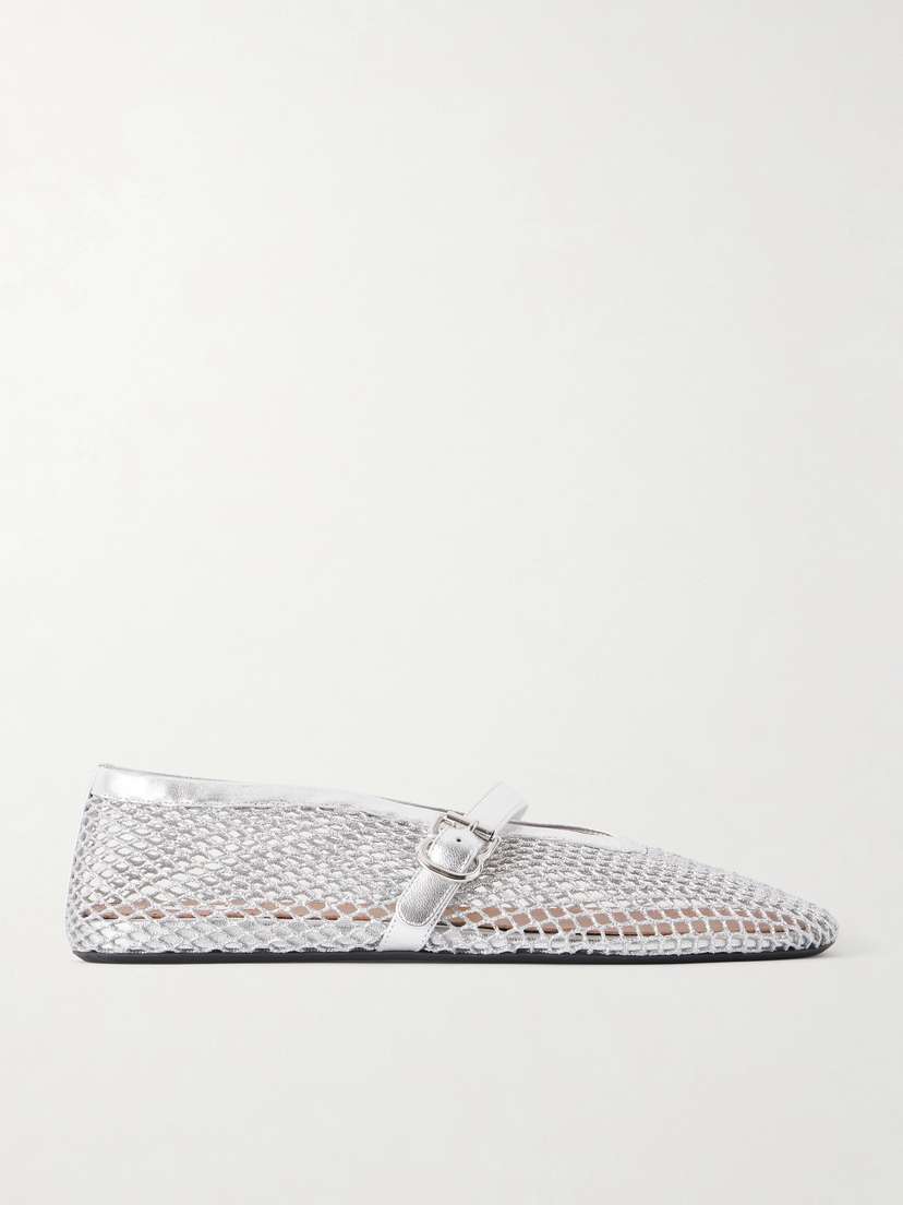 Alaïa Metallic Leather-trimmed Mesh Ballet Flats | Thumbnail 7 Alaïa Metallic Leather-trimmed Mesh Ballet Flats | Thumbnail 7