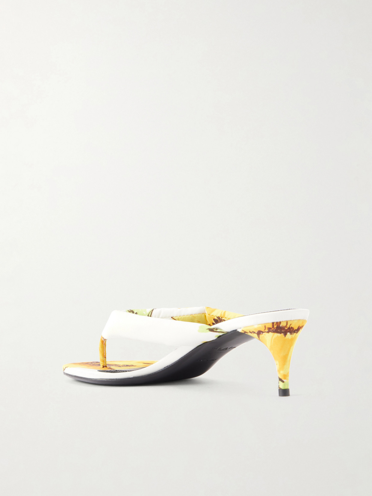 Alaïa - 55 Floral-Print Twill Thong Mules