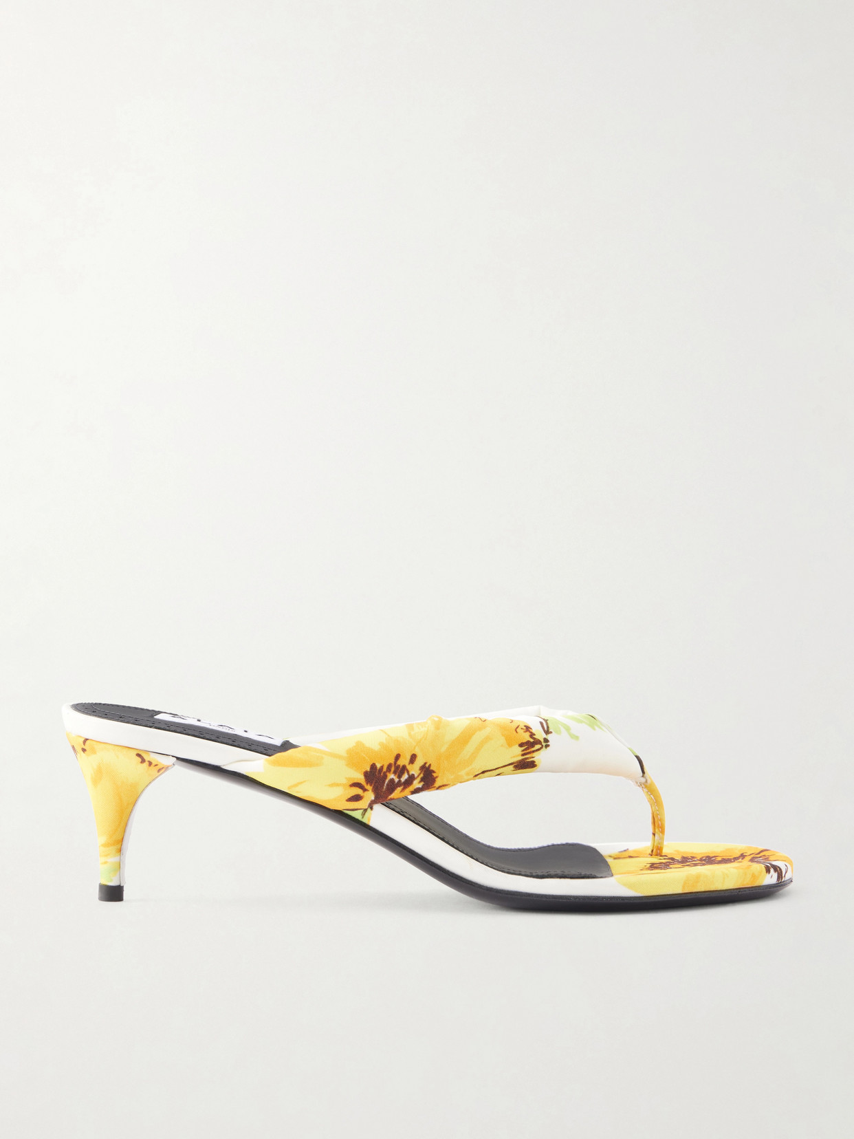 Alaïa Tong 55 Patent Leather-trimmed Sandals In Yellow