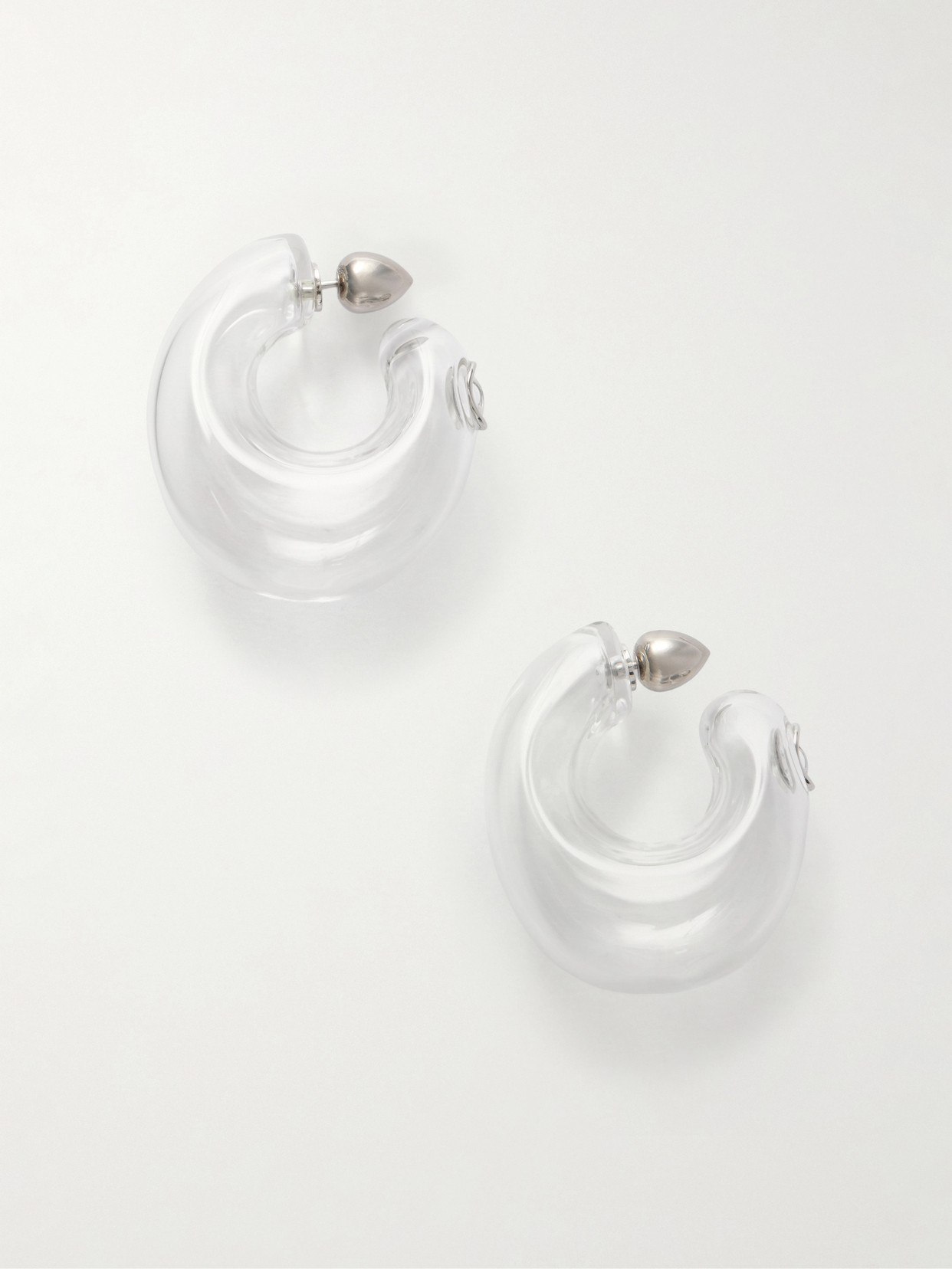 Alaïa Glass Hoop Earrings In White