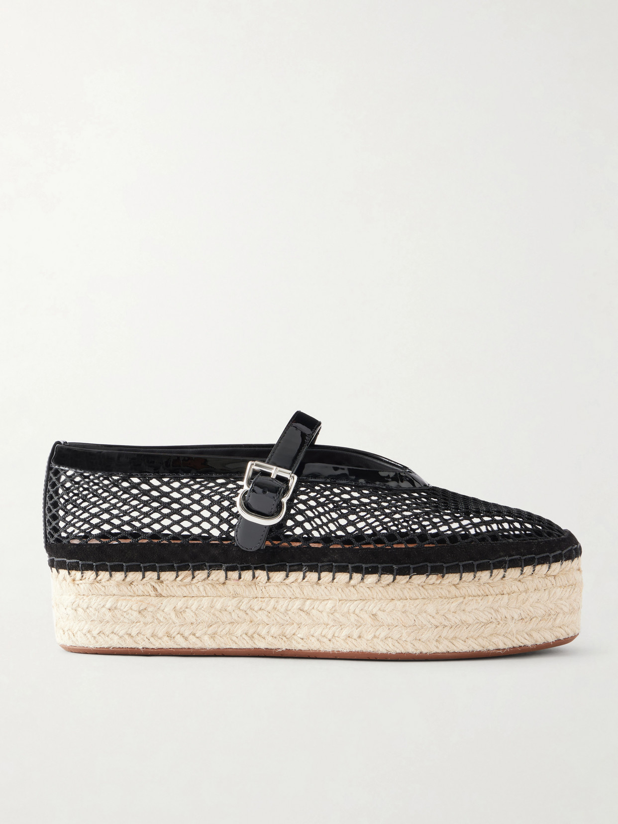 Alaïa - Buckled Mesh Platform Espadrille Sandals