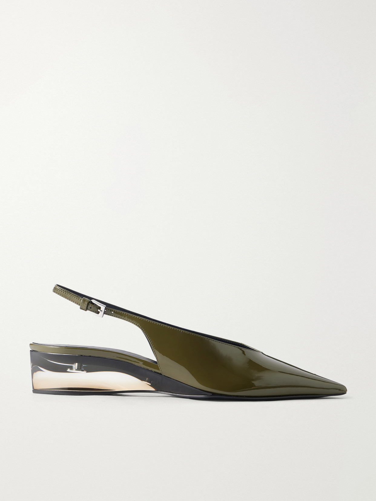 Alaïa - 30 Patent-leather Slingback Pumps - Green