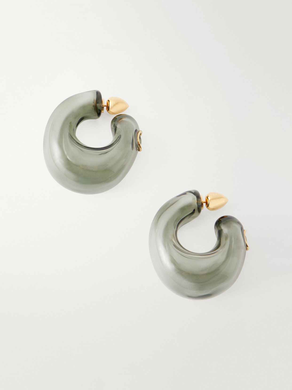Alaïa Glass Hoop Earrings In Green