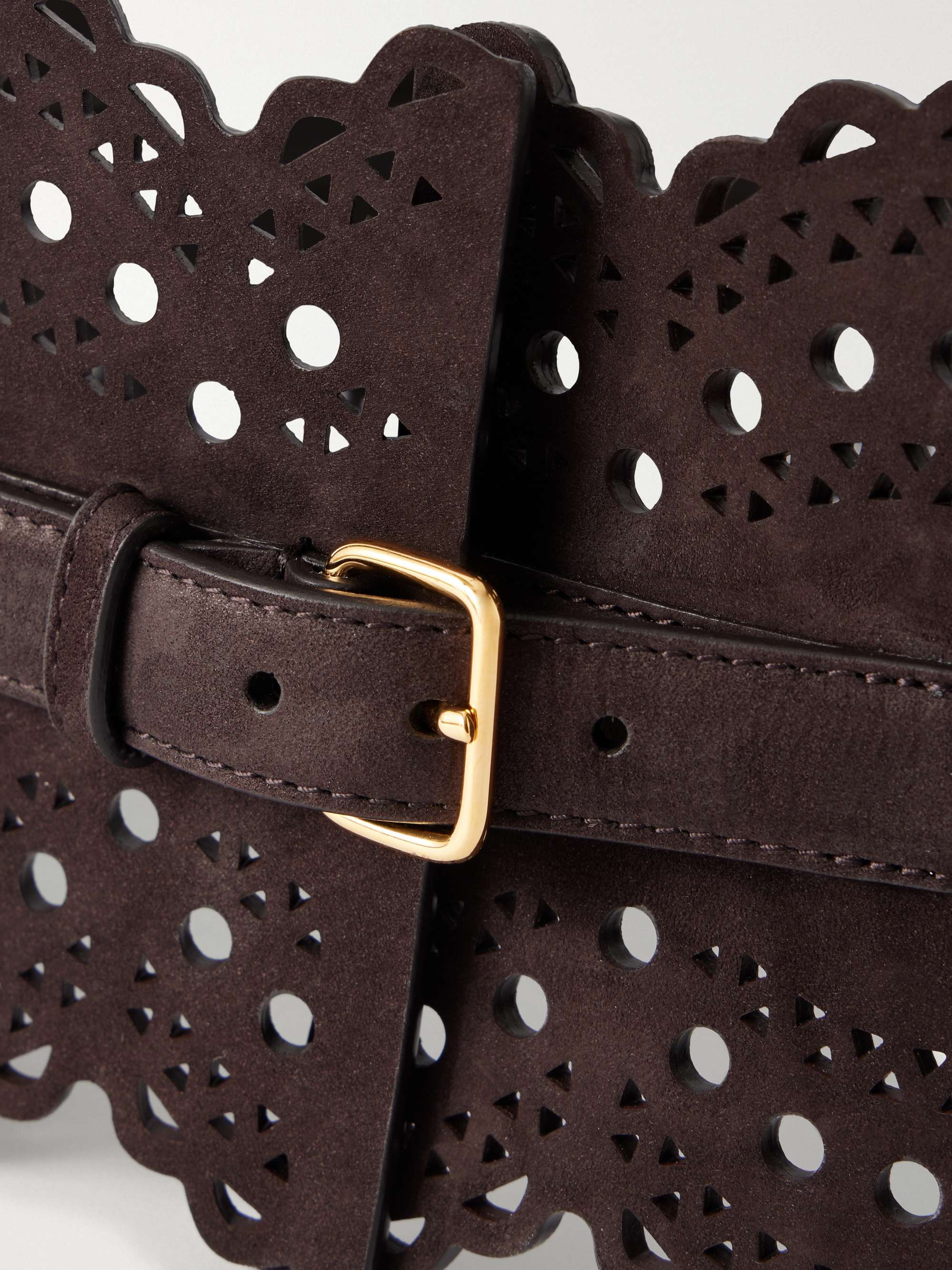 ALAIA レーザーカットレザーベルト 70 ALAÏA Laser-cut leather waist belt | NET-A-PORTER