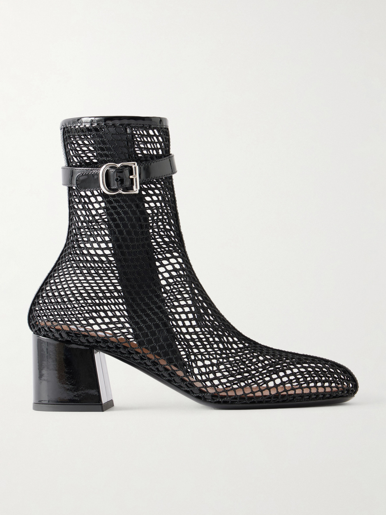 Alaïa Fishnet 55 Leather Ankle Boots In Black