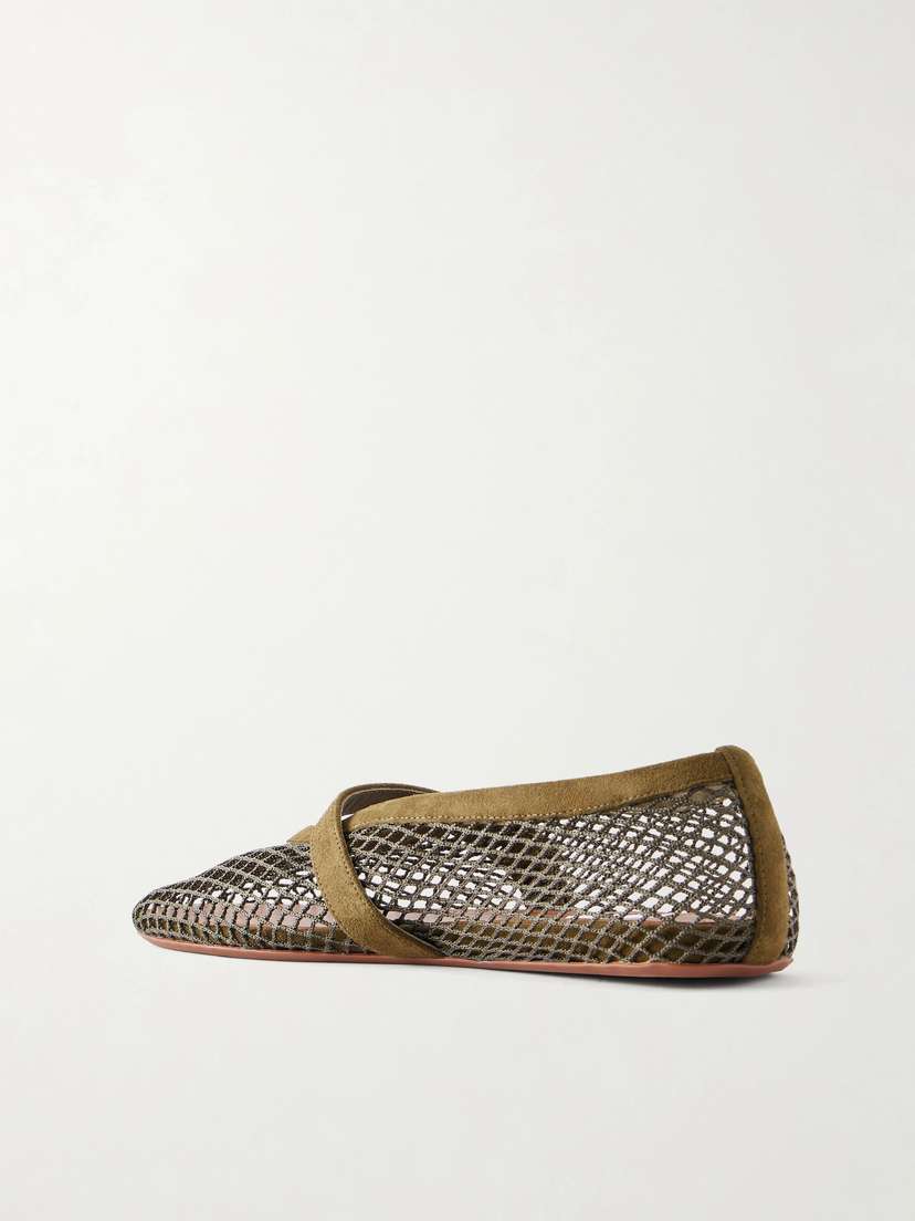 Alaïa Suede-trimmed Mesh Ballet Flats | Thumbnail 2 Alaïa Suede-trimmed Mesh Ballet Flats | Thumbnail 2