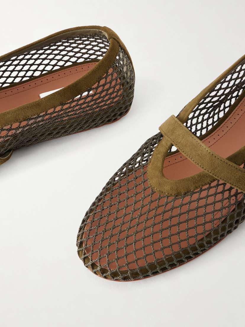 Alaïa Suede-trimmed Mesh Ballet Flats | Thumbnail 3 Alaïa Suede-trimmed Mesh Ballet Flats | Thumbnail 3