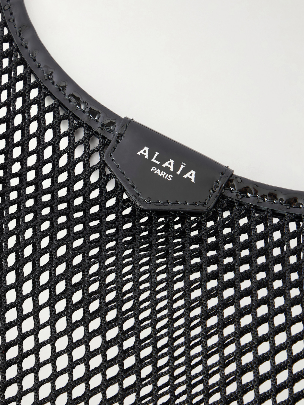 Alaïa - Leather-Trimmed Crocheted Shoulder Bag