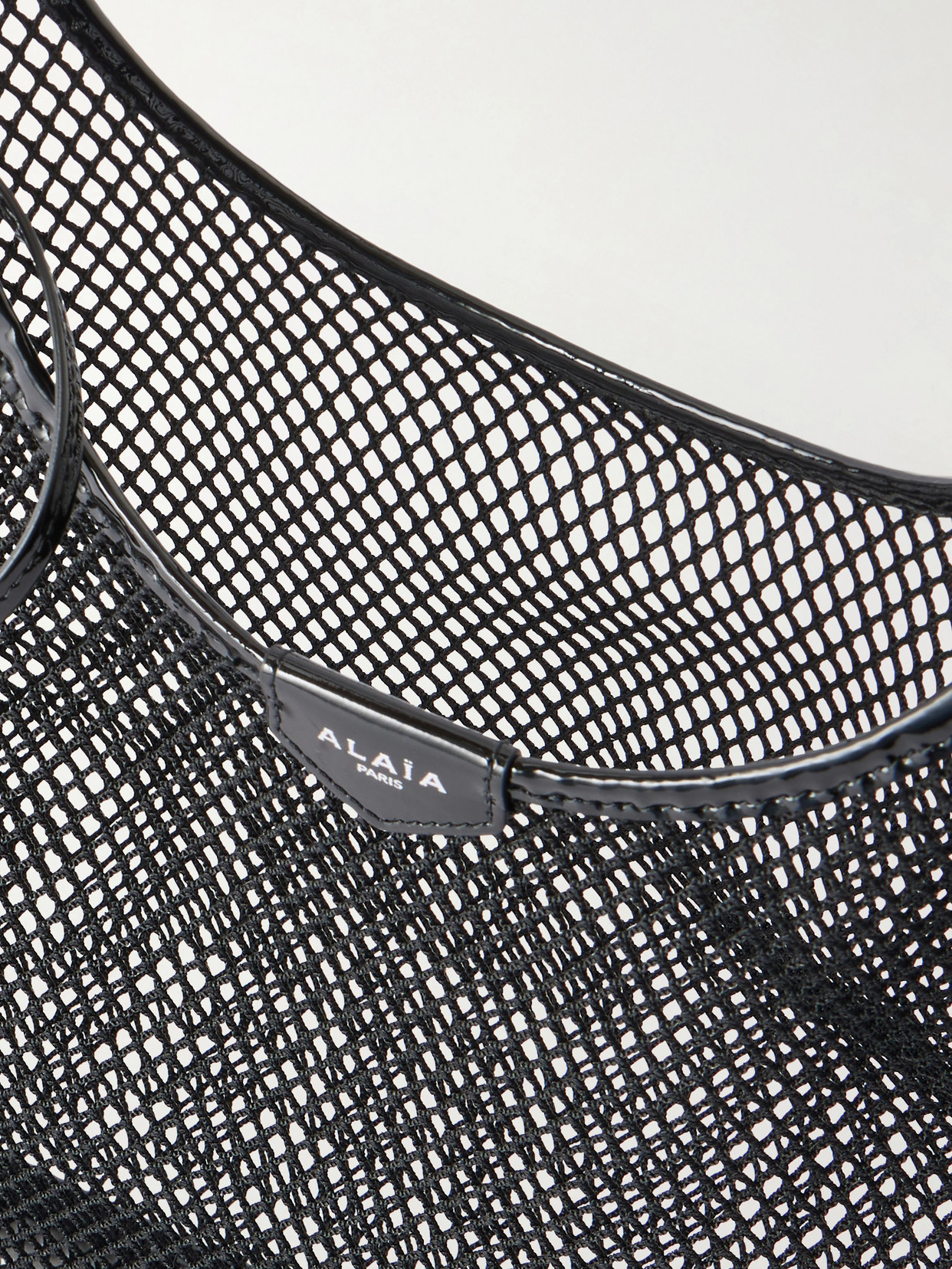 Alaïa - Leather-Trimmed Crocheted Shoulder Bag