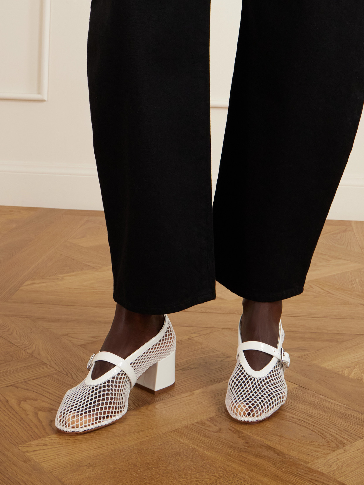 Alaïa 55 Leather-trimmed Mesh Pumps In Animal Print