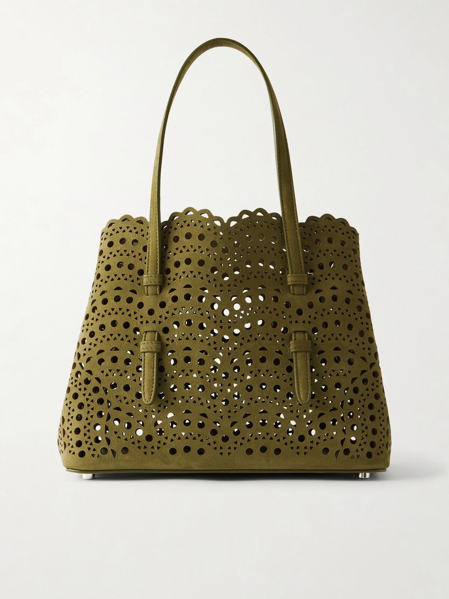 Mina cut-out suede tote