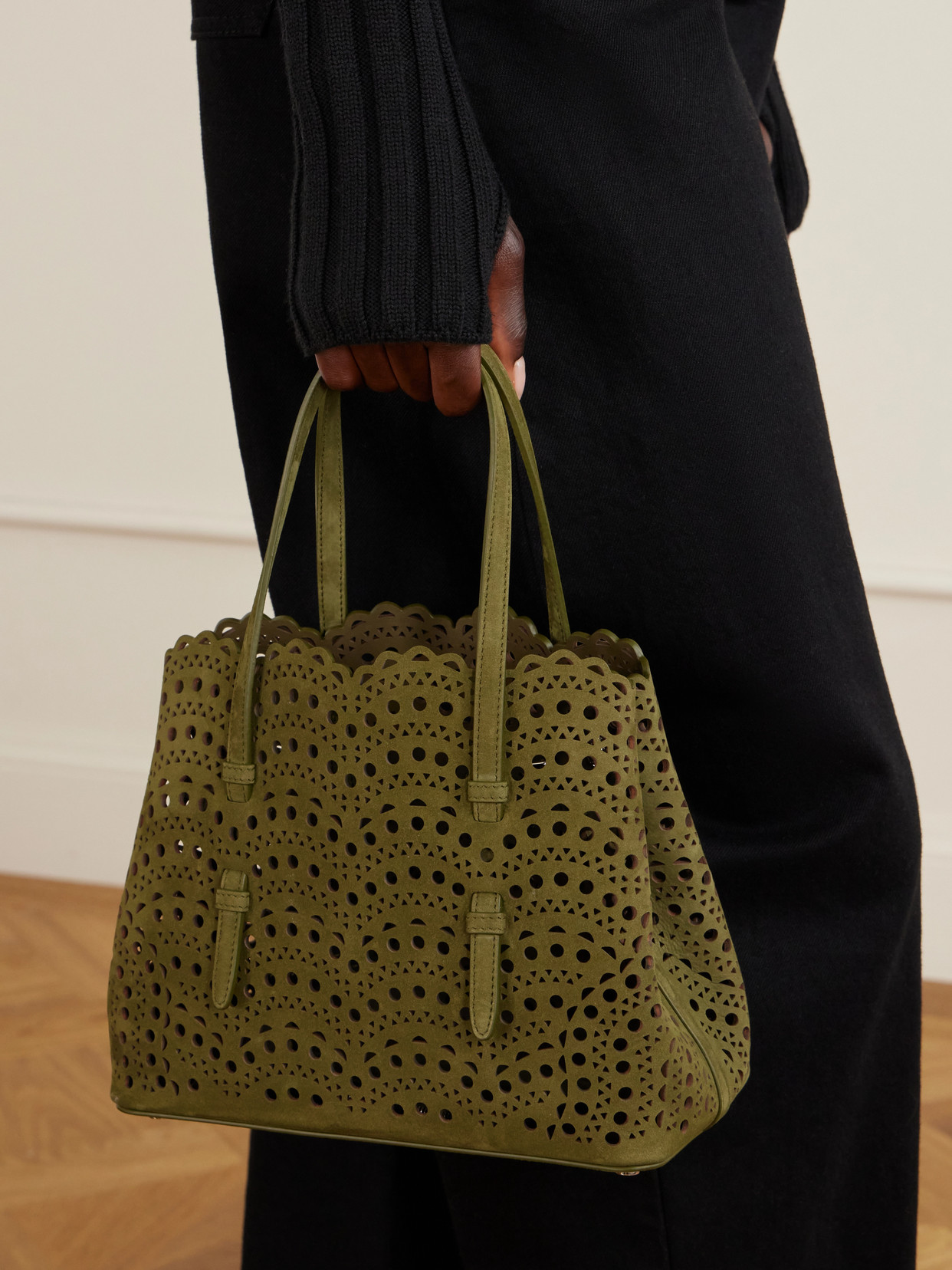 Alaïa - Mina Cut-Out Suede Tote