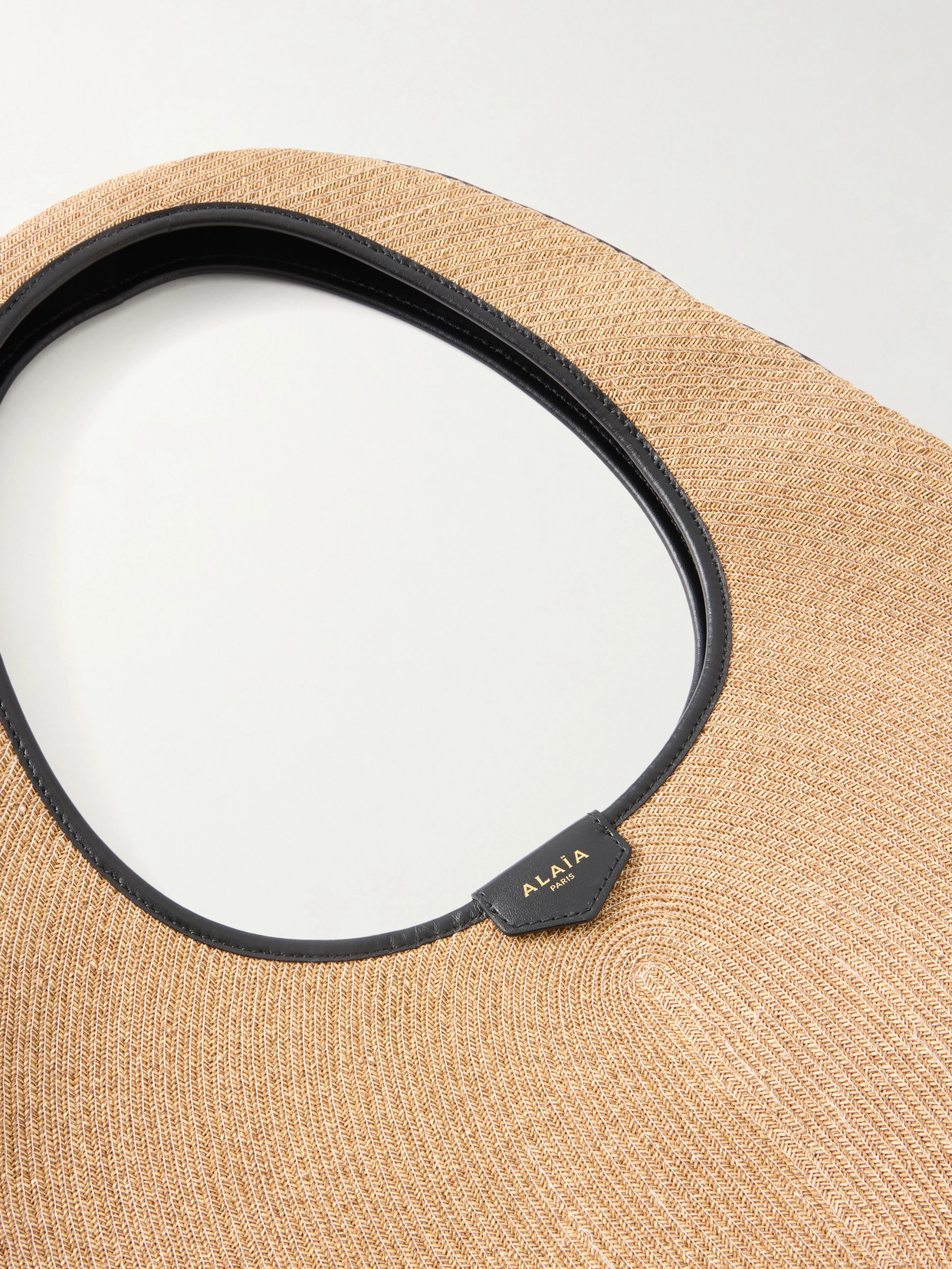 Alaïa - Leather-Trimmed Paper Straw Shoulder Bag