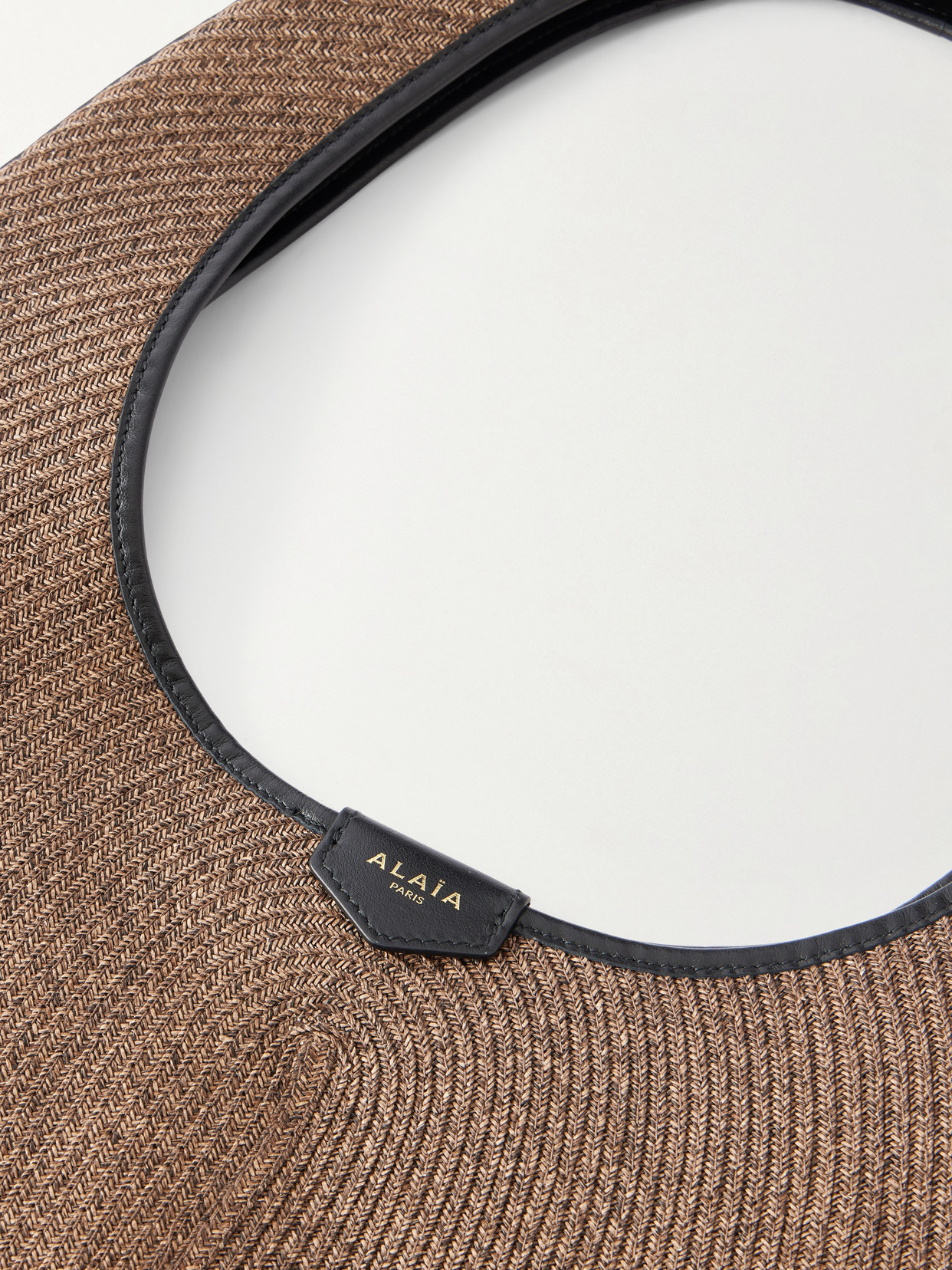 Alaïa - Leather-Trimmed Paper Straw Shoulder Bag