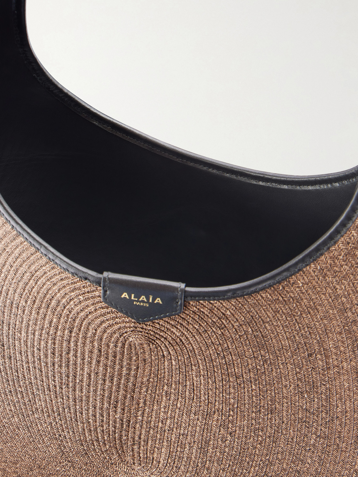 Alaïa - Leather-Trimmed Paper Straw Shoulder Bag