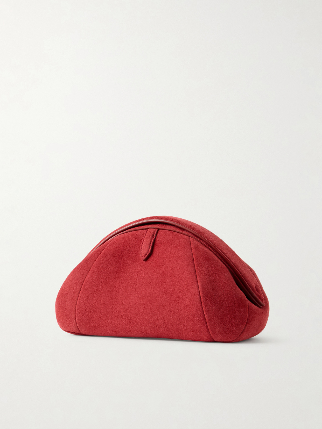 Alaïa Solid Color Suede Clutch In Red
