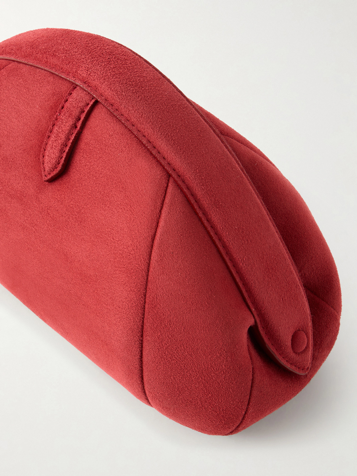 Alaïa Solid Color Suede Clutch In Red