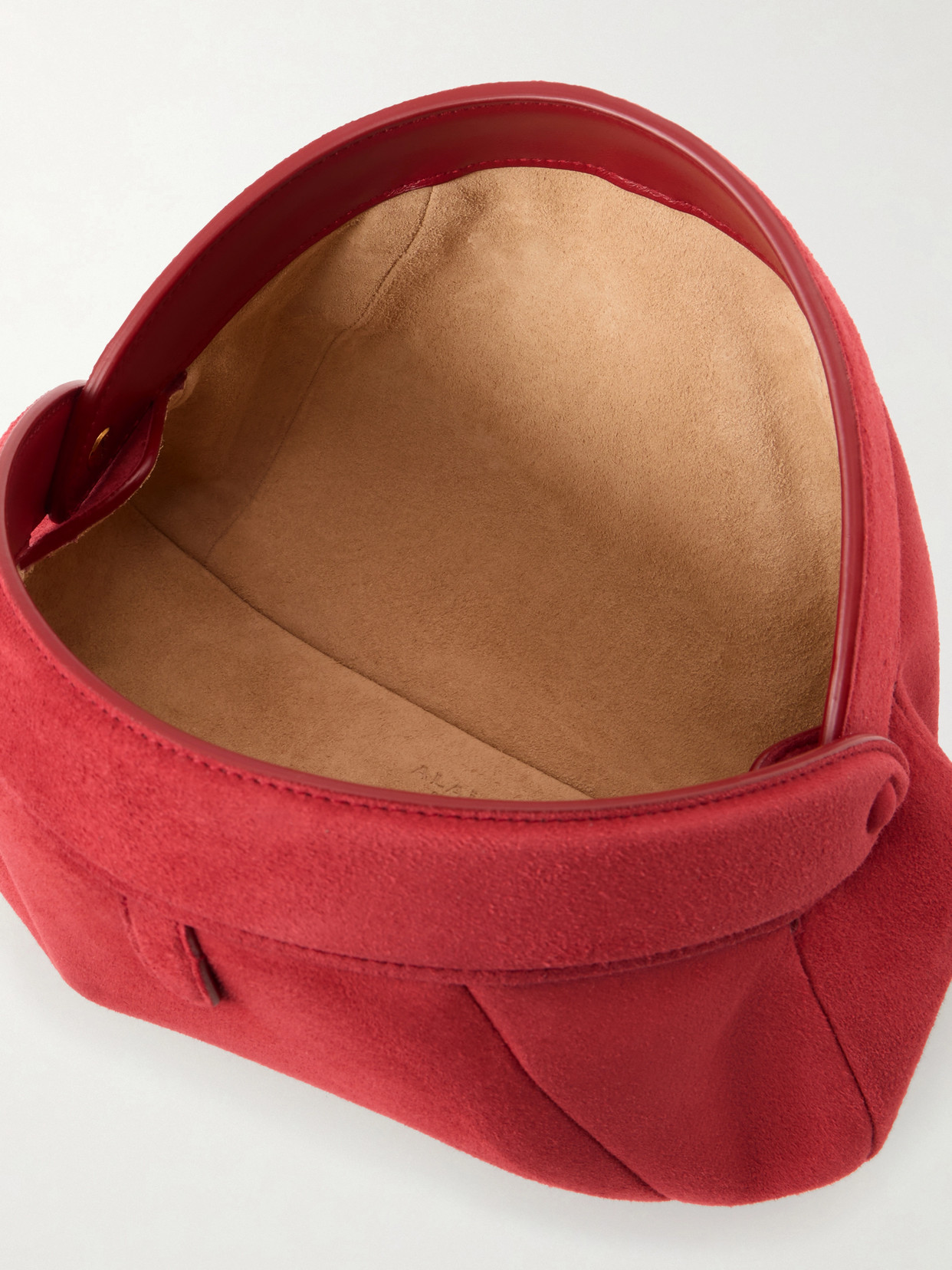 Alaïa Solid Color Suede Clutch In Red