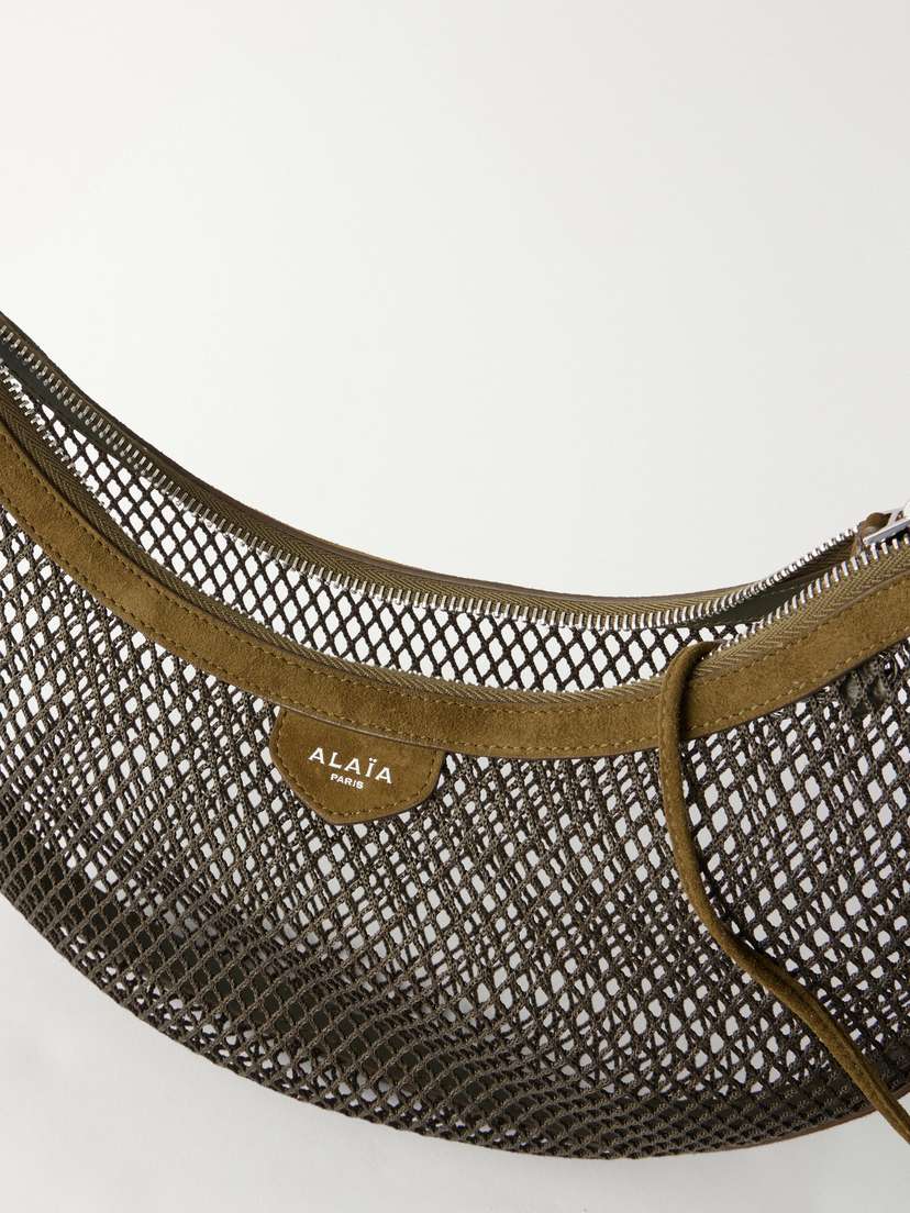 Alaïa Demi Lune Suede-trimmed Mesh Shoulder Bag | Thumbnail 5