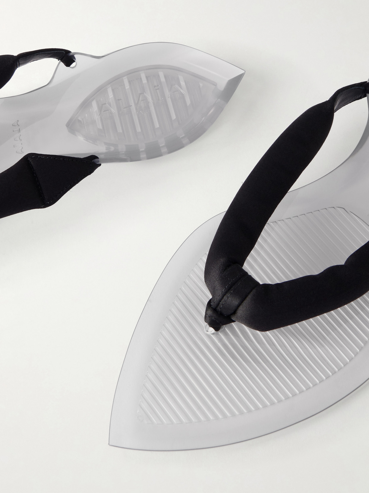 Alaïa - Invisible Jelly Satin-Trimmed Sandals