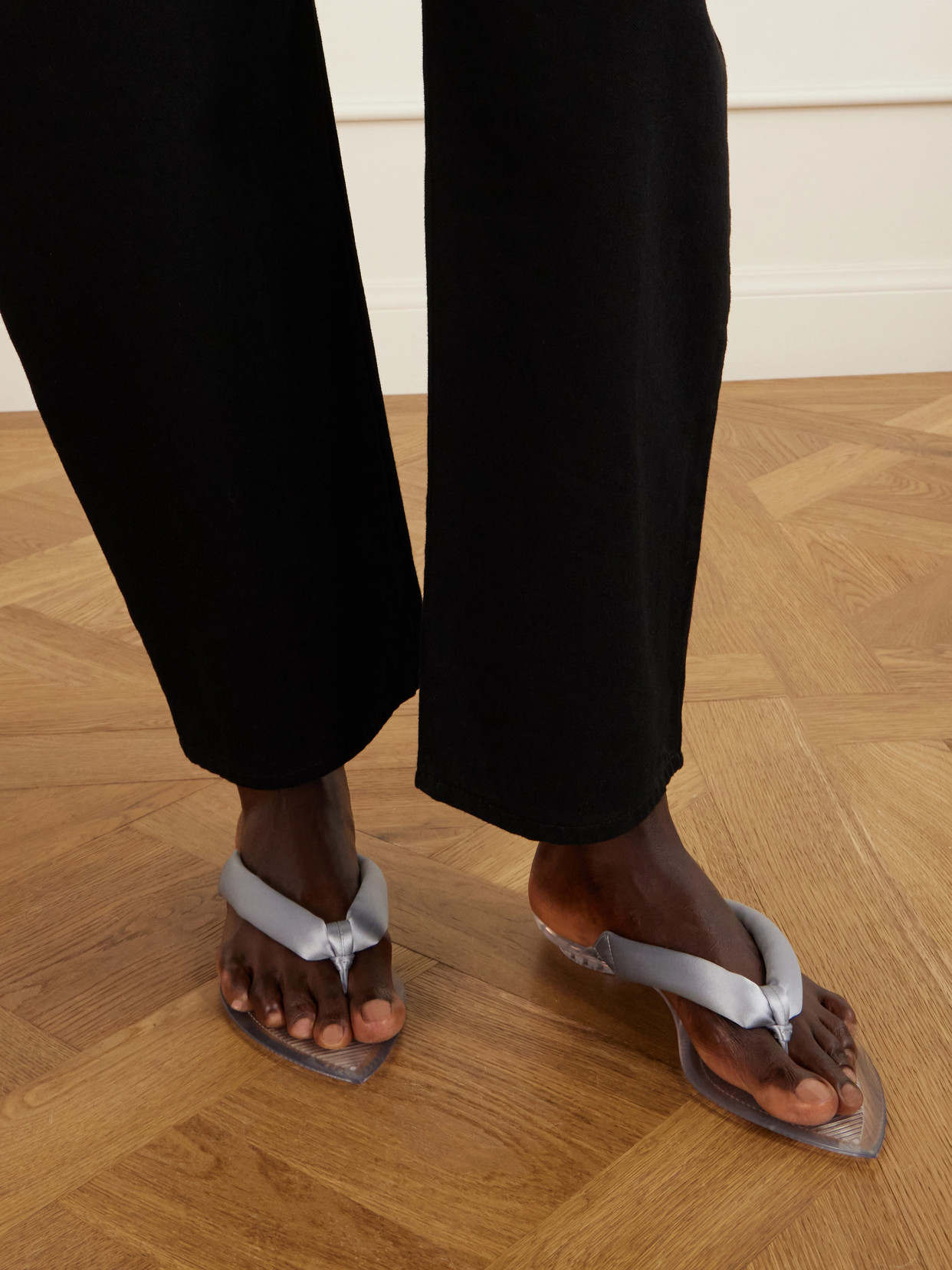 Alaïa - Invisible Jelly Satin-Trimmed Sandals