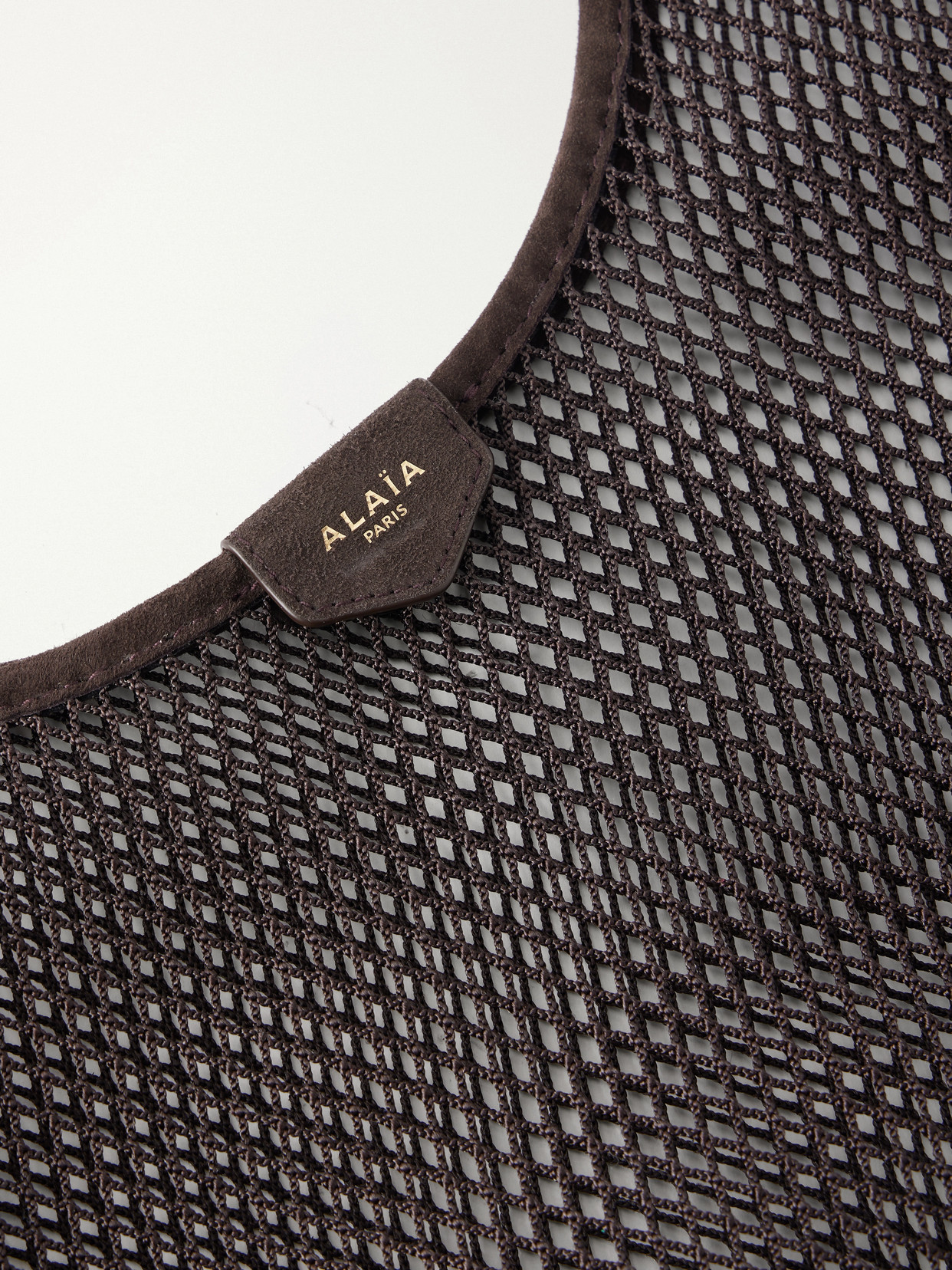 Alaïa Solid Color Leather Shoulder Bag In Brown