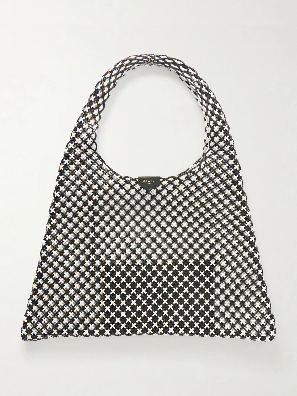 Alaïa Woven Leather Hobo Shoulder Bag In Black
