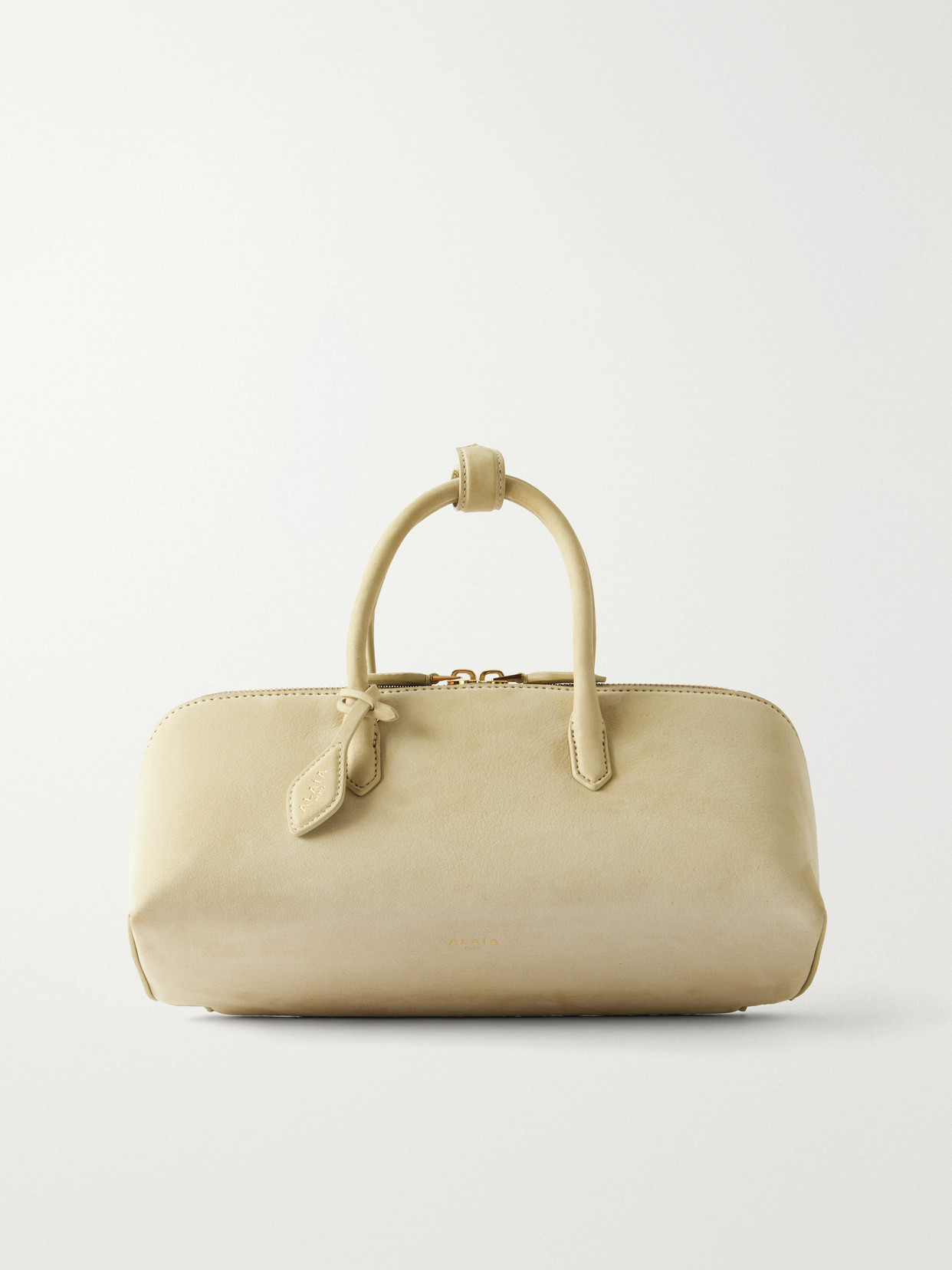 Alaïa Delta Suede Tote In Neutrals
