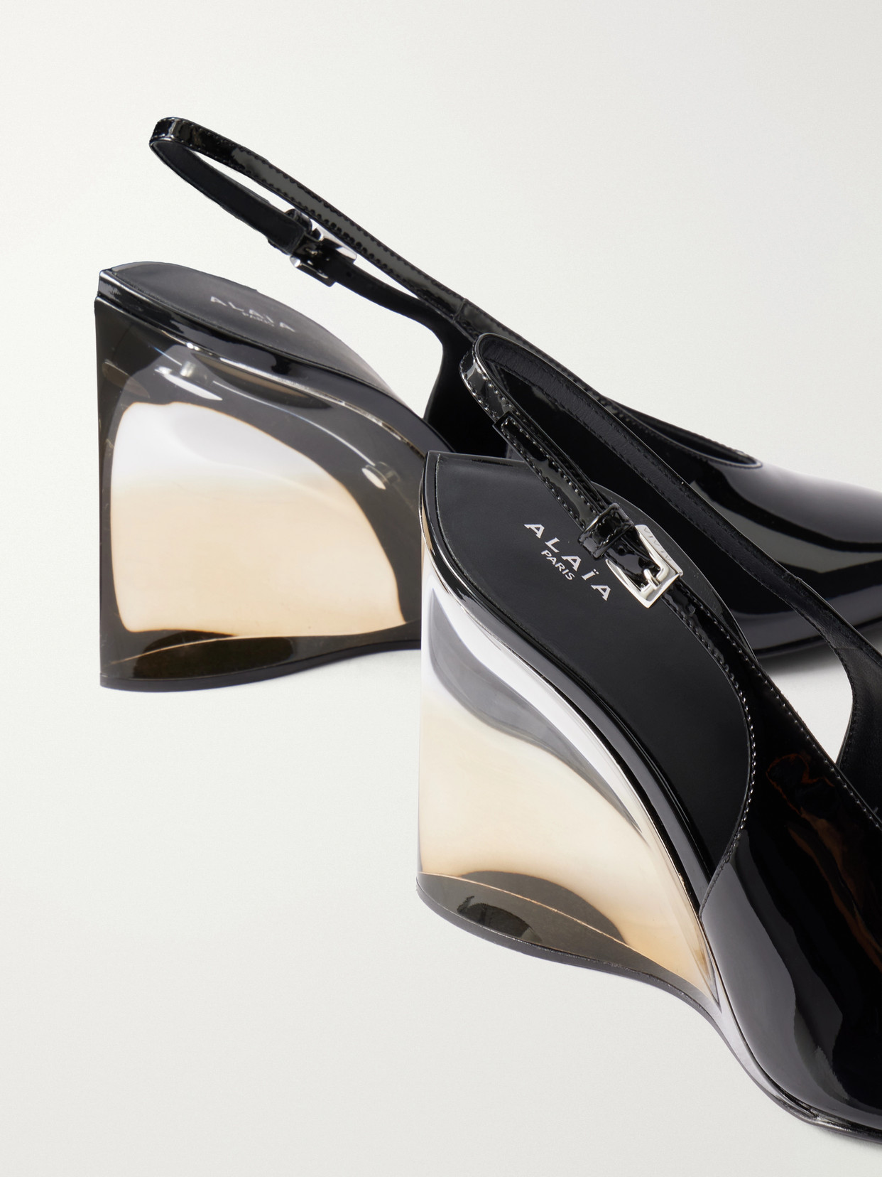 Alaïa Alaia Invisible Wedge Slingbacks 90 In Black