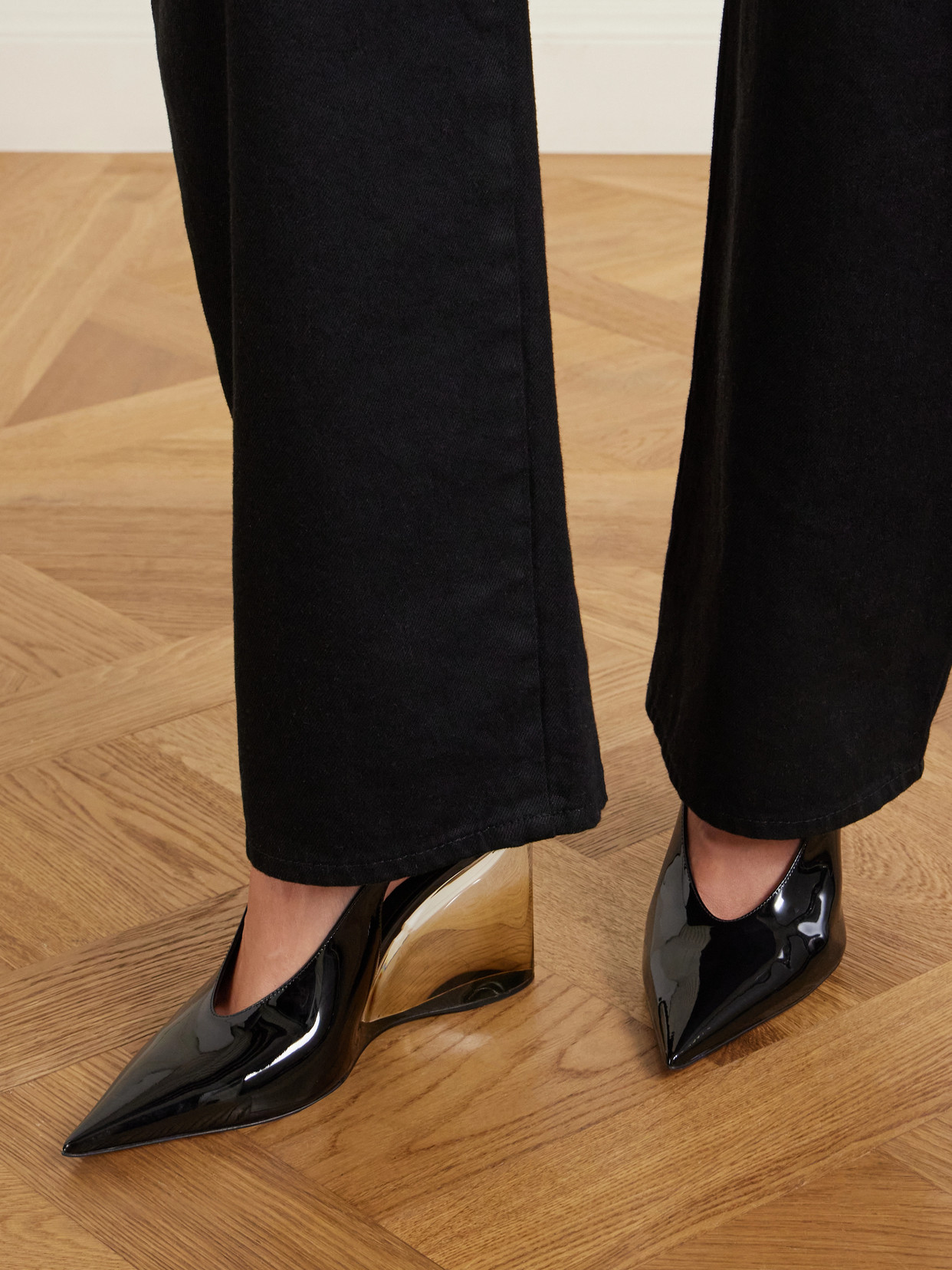 Alaïa Alaia Invisible Wedge Slingbacks 90 In Black