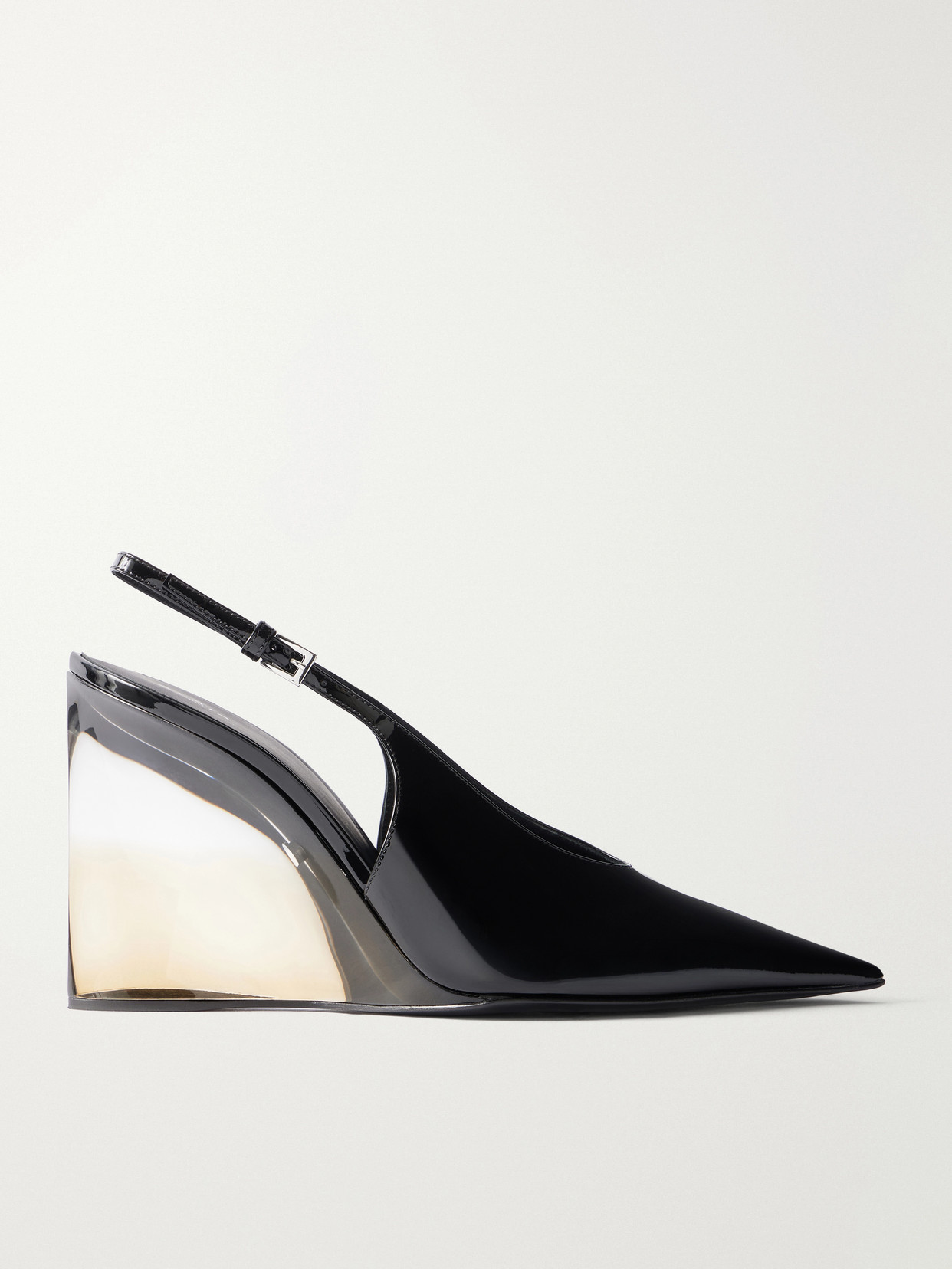 Alaïa 110 Patent-leather Wedge Pumps In Black