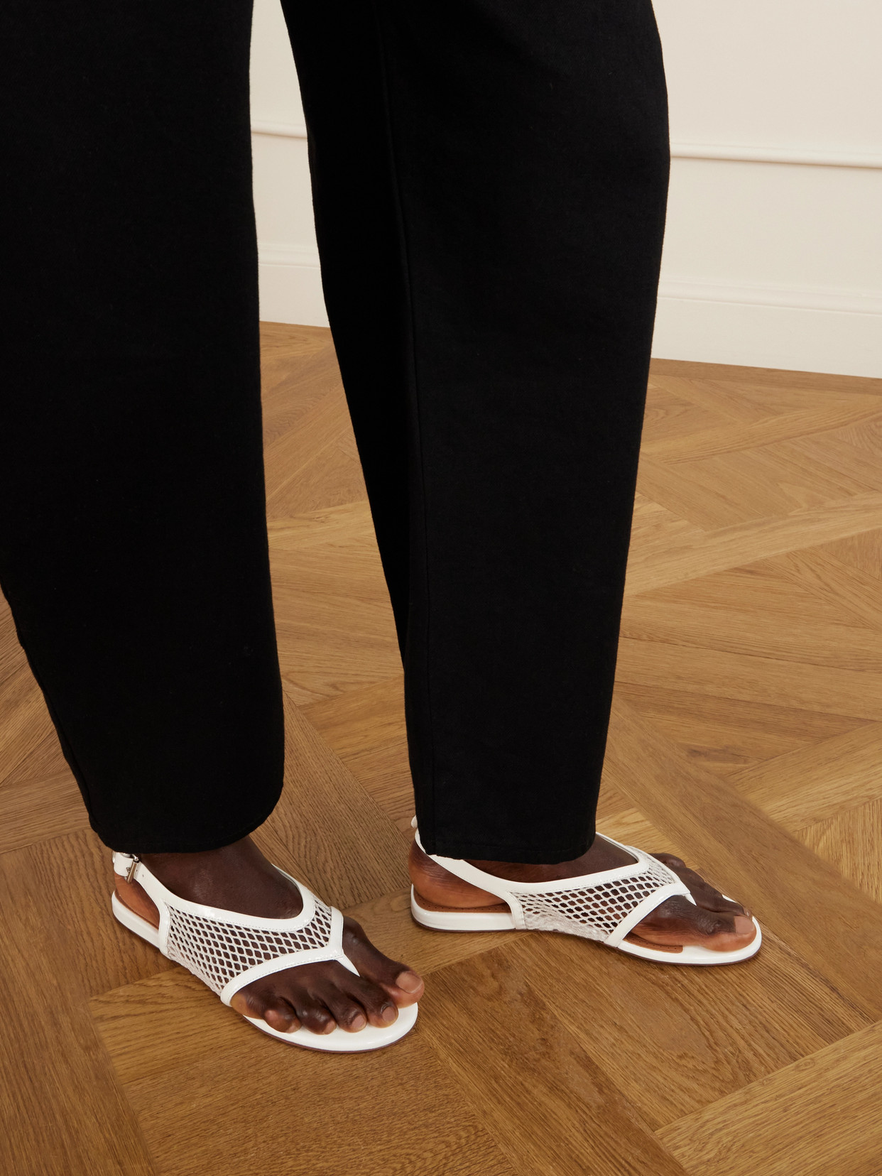 Alaïa - Fishnet Flat Sandals
