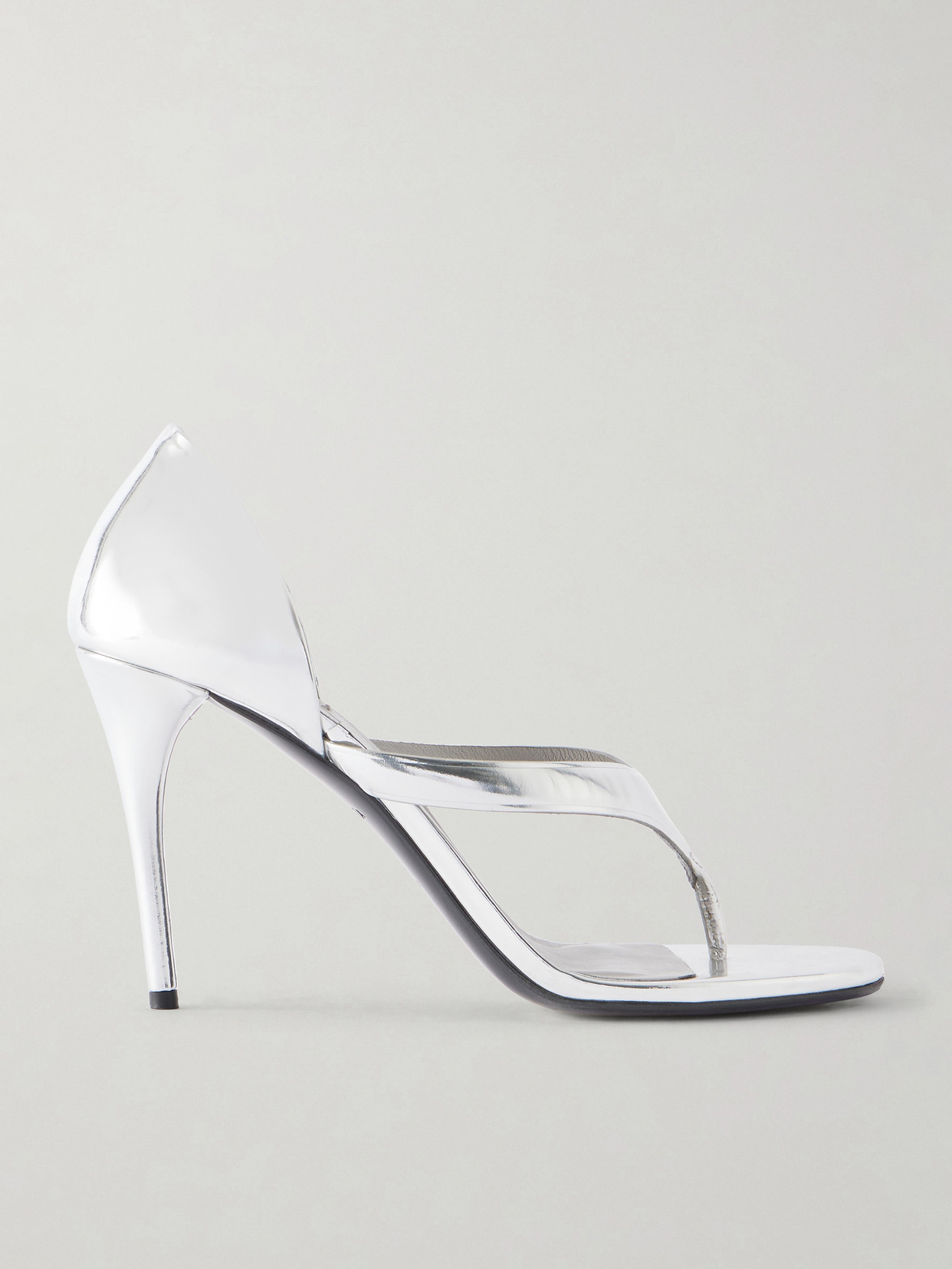 Alaïa Infradito 90 Leather Sandals In Silver