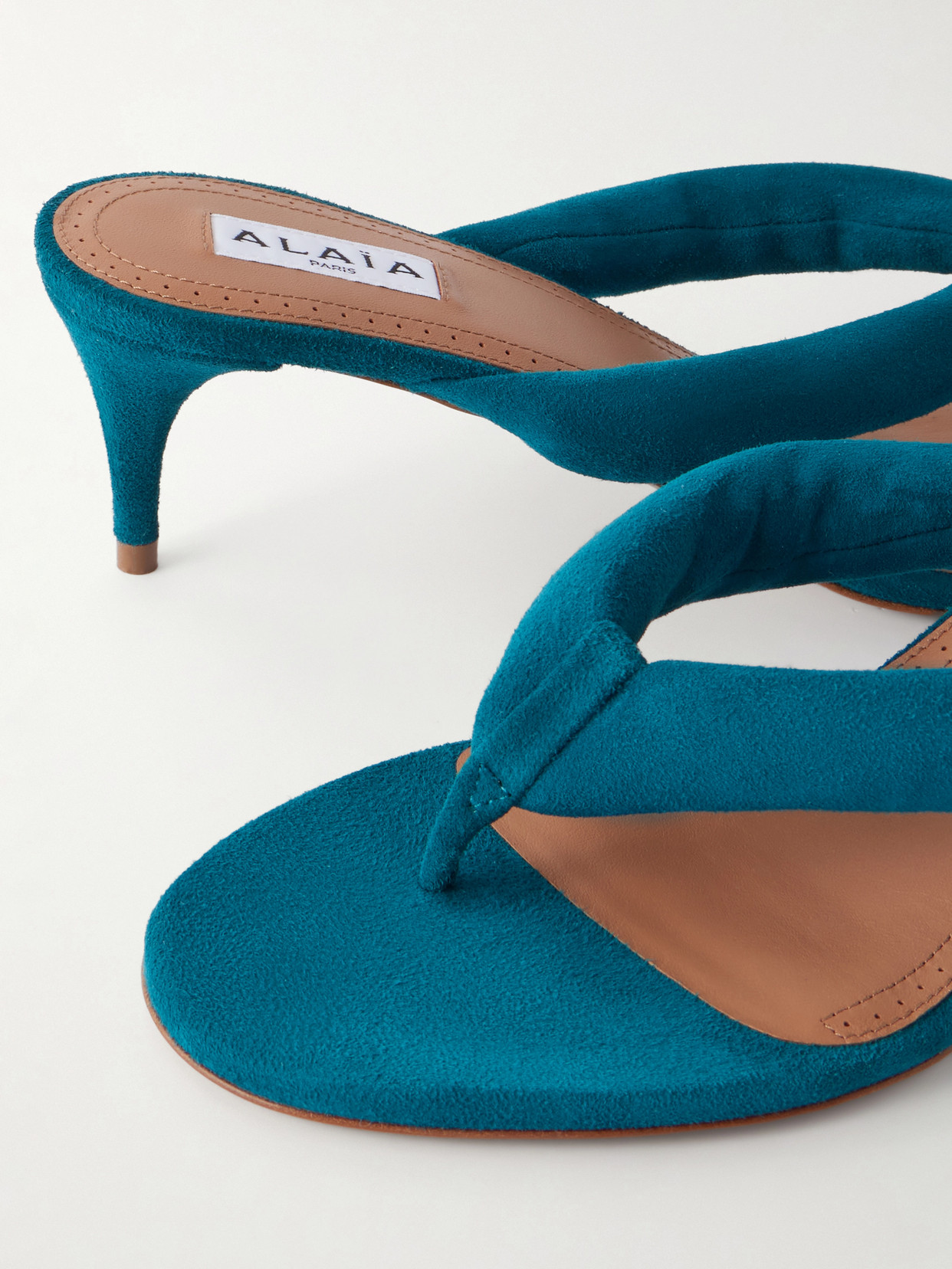Alaïa - 55 Padded Suede Thong Sandals