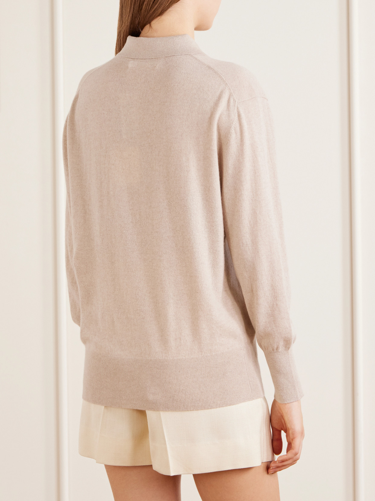 Scarf-Detailed Cashmere Sweater