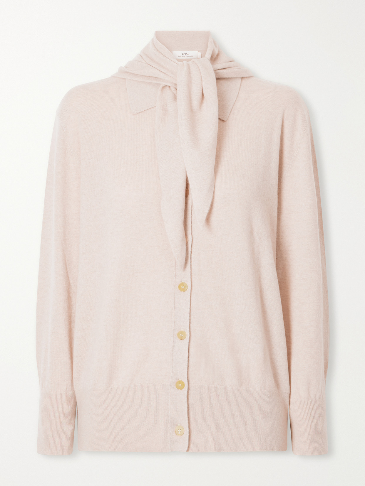 Arch4 Scarf-detailed Cashmere Sweater In Neutrals