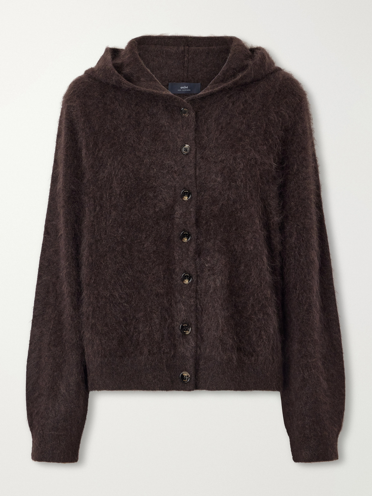 Arch4 Evelyn Hooded Cashmere Sweater In Brown