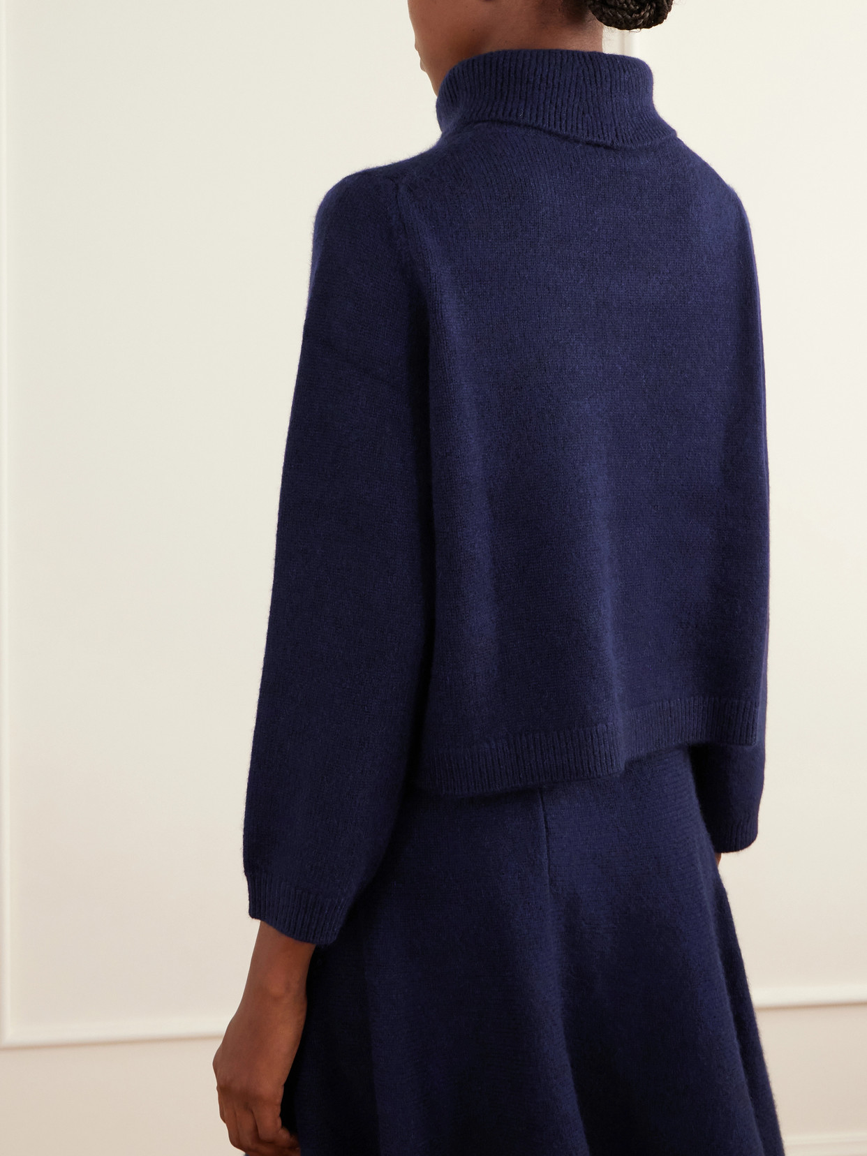 Harwood Cropped Cashmere Turtleneck Sweater