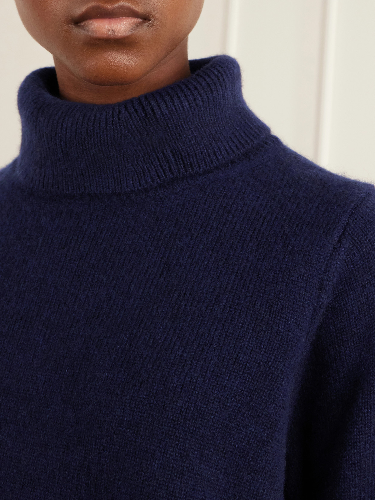 Harwood Cropped Cashmere Turtleneck Sweater